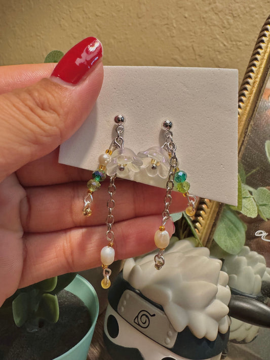 White Flower Earrings